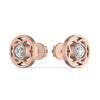 0.50CT Classy Circle Solitaire Single Diamond Stud Earrings