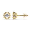 0.50CT Floral Solitaire Stud Diamond Earring