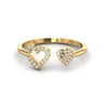Cluster Diamond 0.18 CT Heart Open Ring