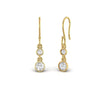 Diamond 0.58 CT Bezel Set Dangling Earrings