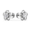 Floral Solitaire Round Natural Diamond Stud Earrings