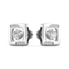 Square Shap Solitaire Natural Diamond Stud Earrings