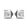 Square Shap Solitaire Natural Diamond Stud Earrings