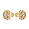 0.50CT Classy Circle Solitaire Single Diamond Stud Earrings