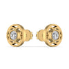 0.50CT Classy Circle Solitaire Single Diamond Stud Earrings