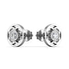 0.50CT Classy Circle Solitaire Single Diamond Stud Earrings