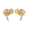 0.2CT Solitaire Diamond Flower Stud Earring