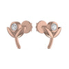 0.2CT Solitaire Diamond Flower Stud Earring