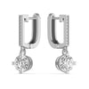 2.70CT Diamond Linear Huggie Hoop Earring