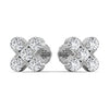 Cross Five Stone Natural Diamond Stud Earrings