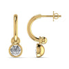 1.32CT Solitaire Huggies Diamond Hoop Earrings
