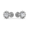 0.50CT Floral Solitaire Stud Diamond Earring