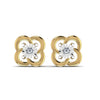0.055 CT Natural Diamond Designer With Flower Shaped Stud Earrings
