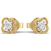 0.055 CT Natural Diamond Designer With Flower Shaped Stud Earrings