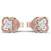 0.055 CT Natural Diamond Designer With Flower Shaped Stud Earrings