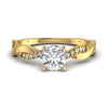 Engraved Twisted 1.18CT Solitaire Gold Diamond Ring