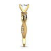 Engraved Twisted 1.18CT Solitaire Gold Diamond Ring