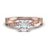Engraved Twisted 1.18CT Solitaire Gold Diamond Ring