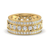 4.28CT Three Row Round Diamond Wedding Band