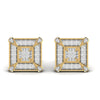 Natural 0.88 CT Round Diamond Square Shape Stud Earrings