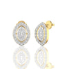 1.06 CT Natural Round Diamond Oval shape Stud Earring