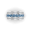 0.93 CT Natural Round Diamond with Blue Stone Hip-Hop Ring
