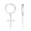 Round Diamond 0.22 CT Cross Dangling Earrings