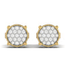 0.42 CT Big Round Shape Natural Diamond Designer Stud Earrings