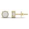 0.42 CT Big Round Shape Natural Diamond Designer Stud Earrings