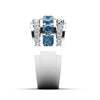 0.93 CT Natural Round Diamond with Blue Stone Hip-Hop Ring