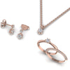 Diamond 1.16 CT Pendant Earrings Ring Jewelry Set