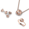Solitaire Diamond Dainty Jewelry Set with Earrings Pendant and Ring