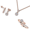 Halo Natural Diamond Ring Earrings Pendant Jewelry Set