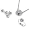 Diamond 1.07 CT Designer Ring Pendant Earrings Jewelry Set