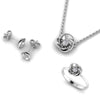 Solitaire Diamond Dainty Jewelry Set with Earrings Pendant and Ring