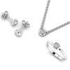 Bezel Set Diamond Jewelry Set with Ring Earrings and Pendant