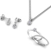 Diamond 1.16 CT Pendant Earrings Ring Jewelry Set