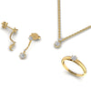 Diamond 1.16 CT Pendant Earrings Ring Dainty Jewelry Set