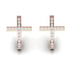 Cross Religions Diamond 0.57 CT Huggie Earrings