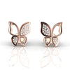 Round Diamond 0.22 CT Butterfly Stud Earrings
