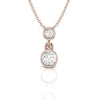 Bezel Set Two Stone 0.29 CT Diamond Pendant