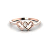 Double Heart Round Diamond Minimalist Ring