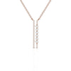 Round Diamond 0.87 CT Vertical Bar Pendant