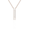 Round Diamond 0.87 CT Vertical Bar Pendant