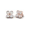 Bezel Set 1.27 CT Diamond Stud Floral Earrings