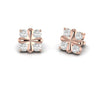 Round 1.27 CT Diamond Floral Stud Earrings