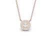 Double Halo Diamond 0.45 CT Dainty Pendant