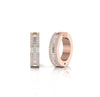 Baguette and Round Diamond Huggie Earrings