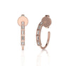 Baguette 0.20 CT Diamond Open Huggie Earrings