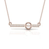 Round Diamond Vertical Bar Pendant